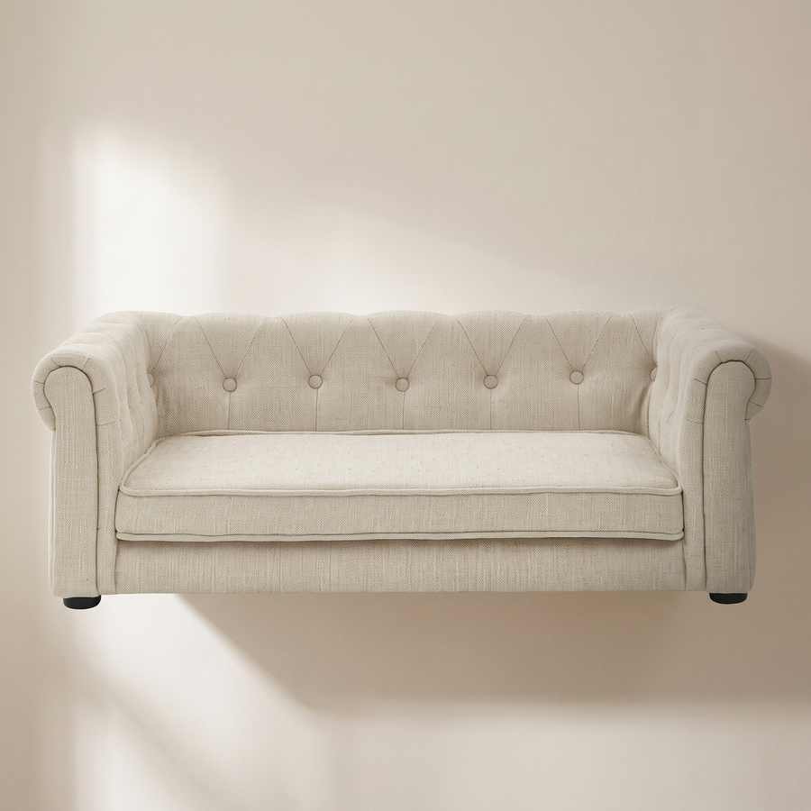 Elegant Rectangular Pet Bed Beige - Hero Shot
