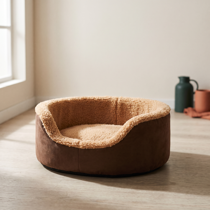 Wool Dog Bed Brown - Hero