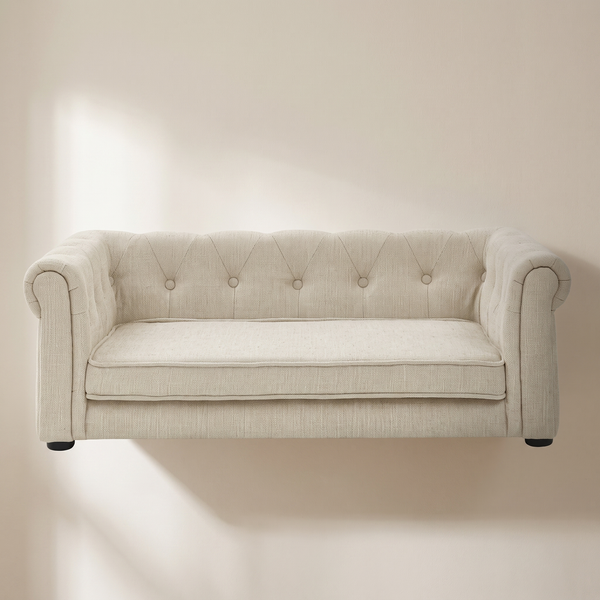 Elegant Rectangular Pet Bed Beige - Hero Shot