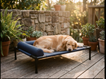 Dog Camp Bed Dark Blue - Lifestyle