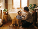 Dog Cat Towel Grey - Lifestyle